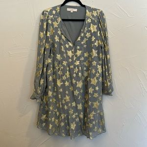 Loft Silver and Gold Star Dress
